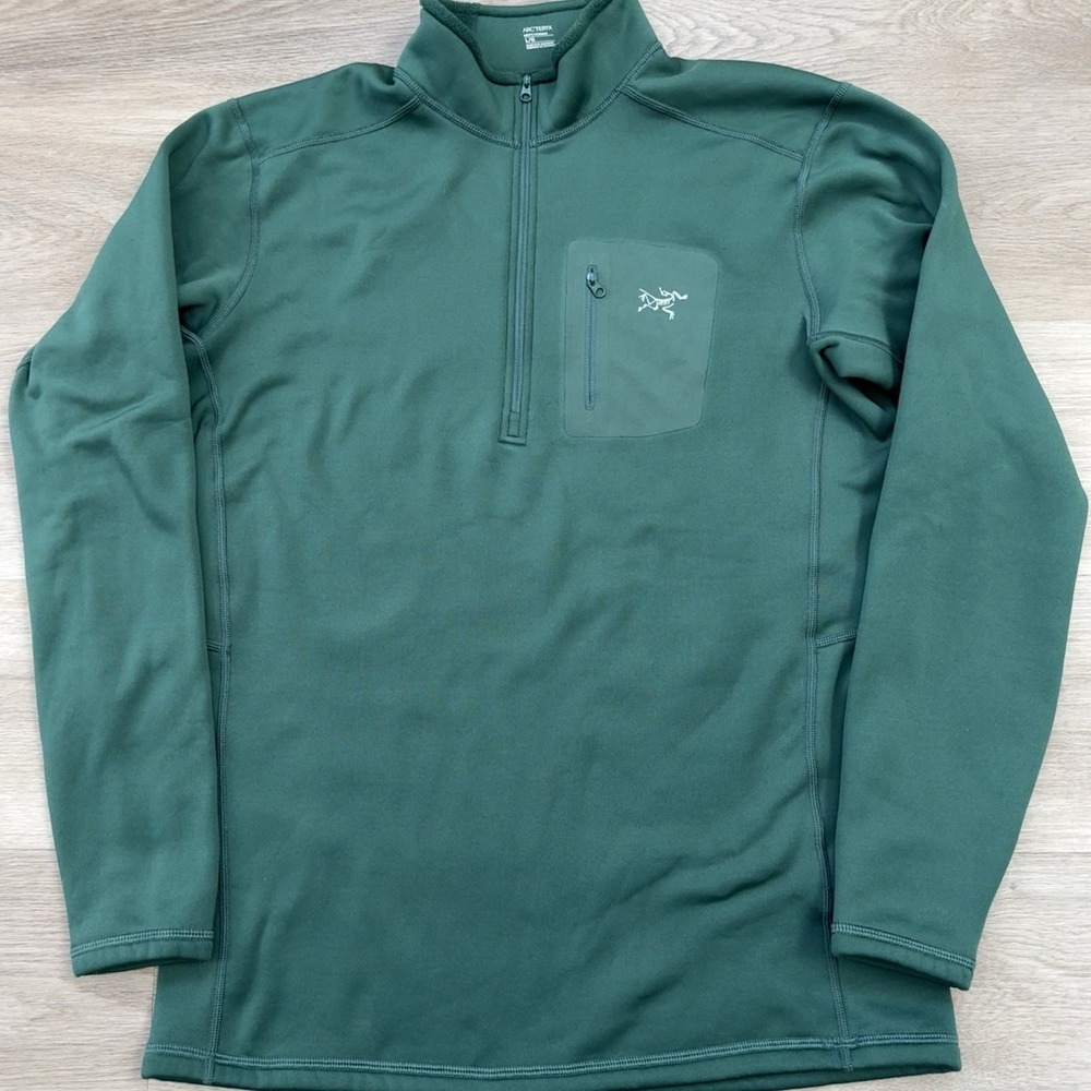 Arc'teryx Rho Heavyweight 1/2 Zip Polartec Fleece Pullover Mens L Green